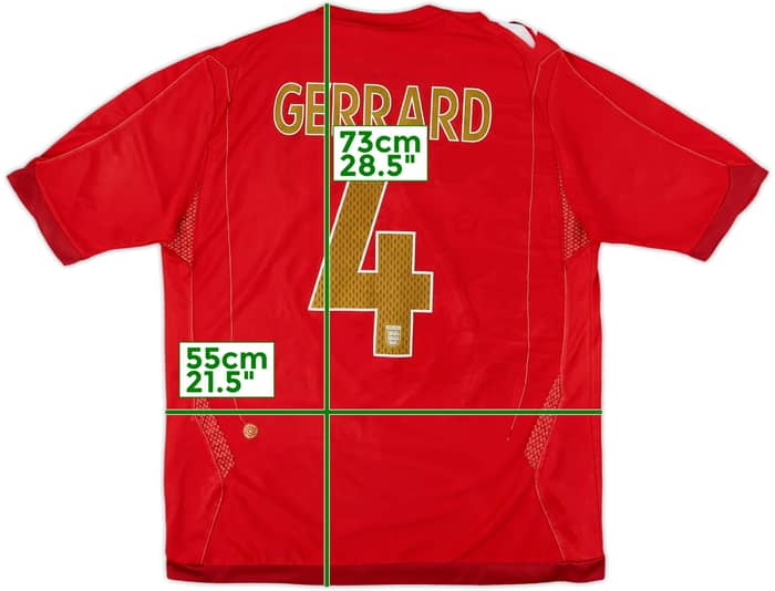 2006-08 England Away Shirt Gerrard #4 - 7/10 - (L)