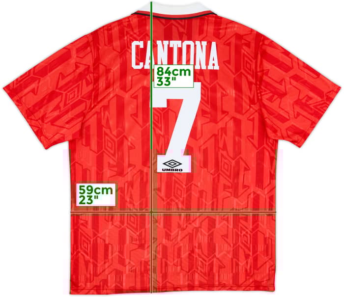 1992-94 Manchester United Home Shirt Cantona #7 - 8/10 - (XL)