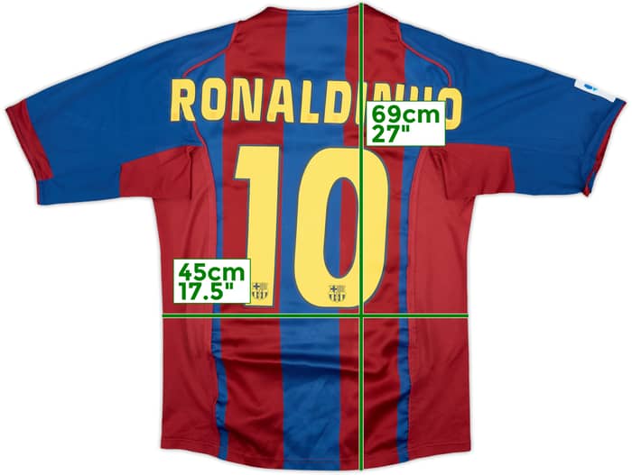 2004-05 Barcelona Home Shirt Ronaldinho #10 - 9/10 - (M)