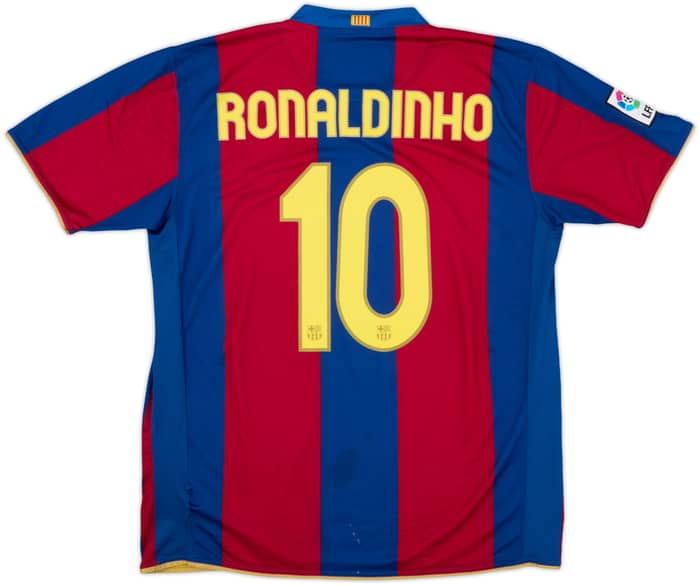 2007-08 Barcelona Home Shirt Ronaldinho #10 - 5/10 - (XL)