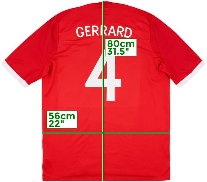 2010-11 England Away Shirt Gerrard #4 - 7/10 - (XL)