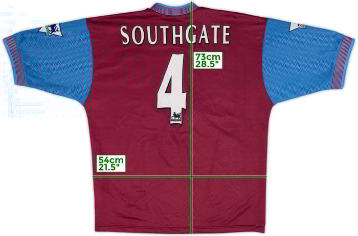 1997-98 Aston Villa Home Shirt Southgate #4 - 8/10 - (L)