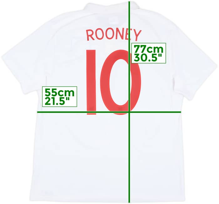 2009-10 England 'South Africa' Home Shirt Rooney #10 - 8/10 - (XL)