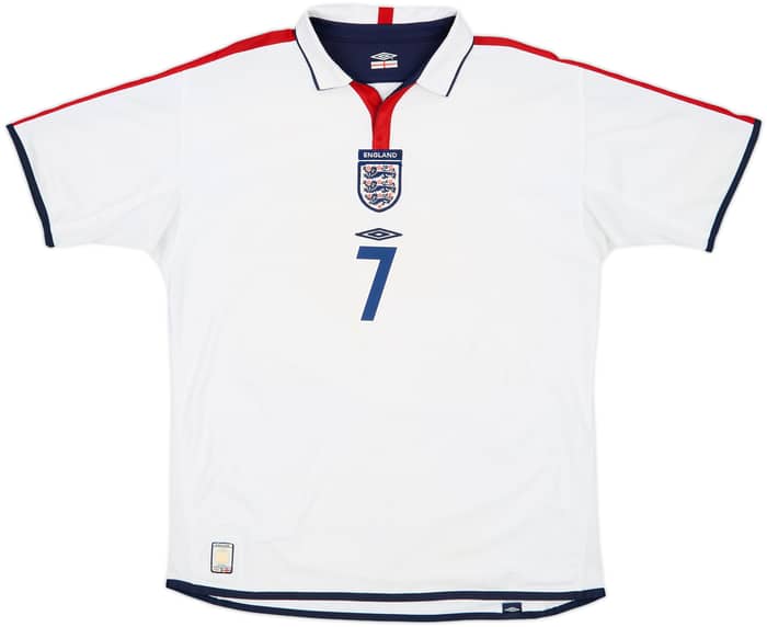 2003-05 England Home Shirt Beckham #7 - 5/10 - (XL)