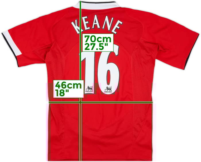 2004-06 Manchester United Home Shirt Keane #16 - 8/10 - (S)