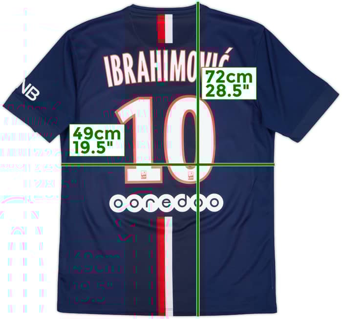 2014-15 Paris Saint-Germain Home Shirt Ibrahimovic #10 - 9/10 - (M)