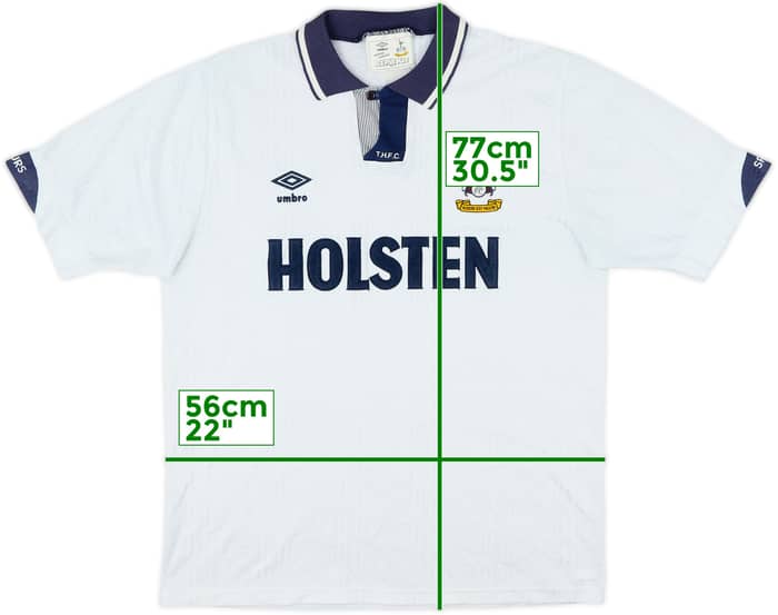 1991-93 Tottenham Home Shirt - 8/10 - (L)