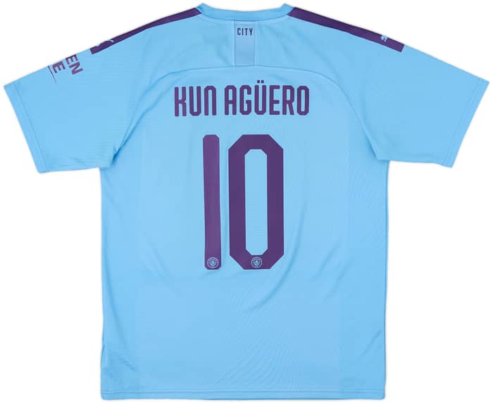 2019-20 Manchester City Home Shirt Kun Aguero #10 - 10/10 - (L)