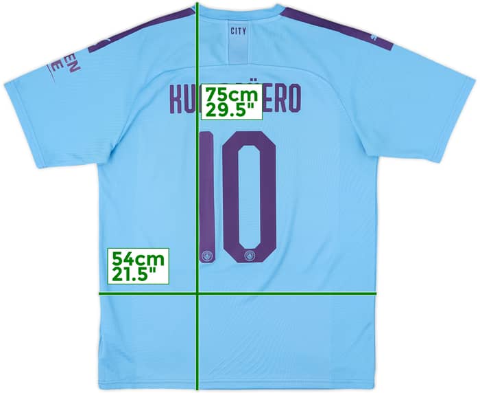 2019-20 Manchester City Home Shirt Kun Aguero #10 - 10/10 - (L)
