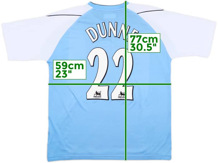 2006-07 Manchester City Home Shirt Dunne #22 - 8/10 - (XL)