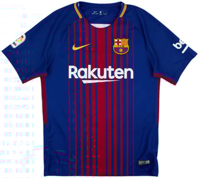 2017-18 Barcelona Home Shirt Suarez #9 - 9/10 - (S)