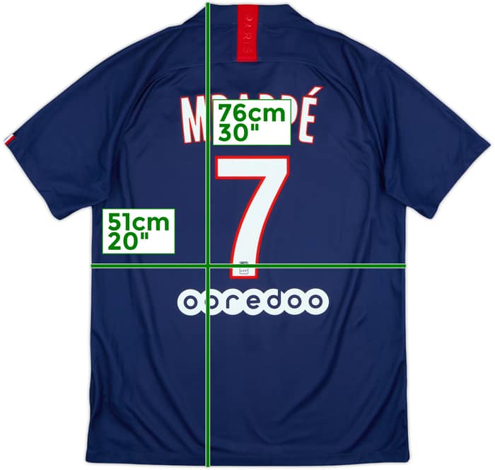 2019-20 Paris Saint-Germain Home Shirt Mbappe #7 - 10/10 - (L)