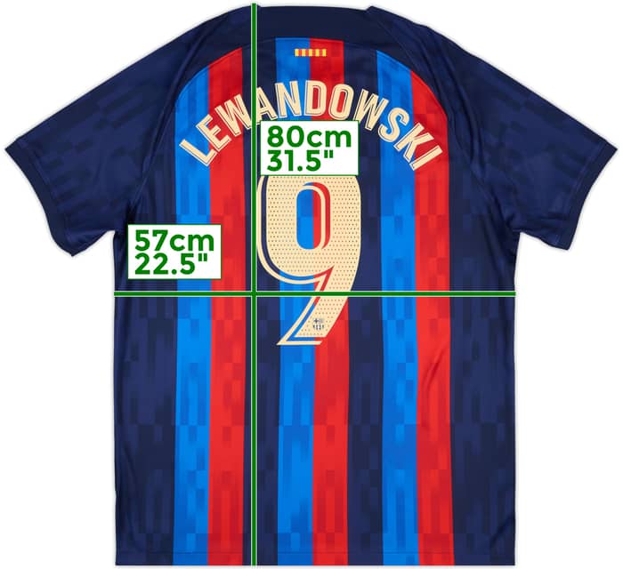 2022-23 Barcelona Home Shirt Lewandowski #9 - 8/10 - (XL)