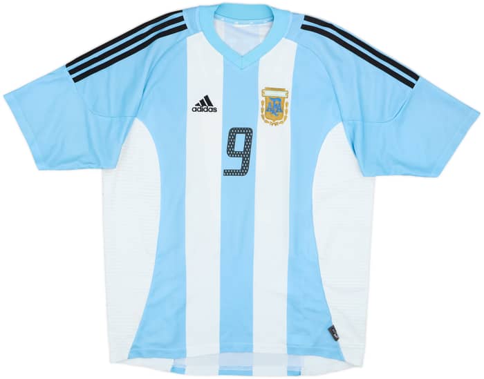 2002-04 Argentina Home Shirt Batistuta #9 - 6/10 - (L)