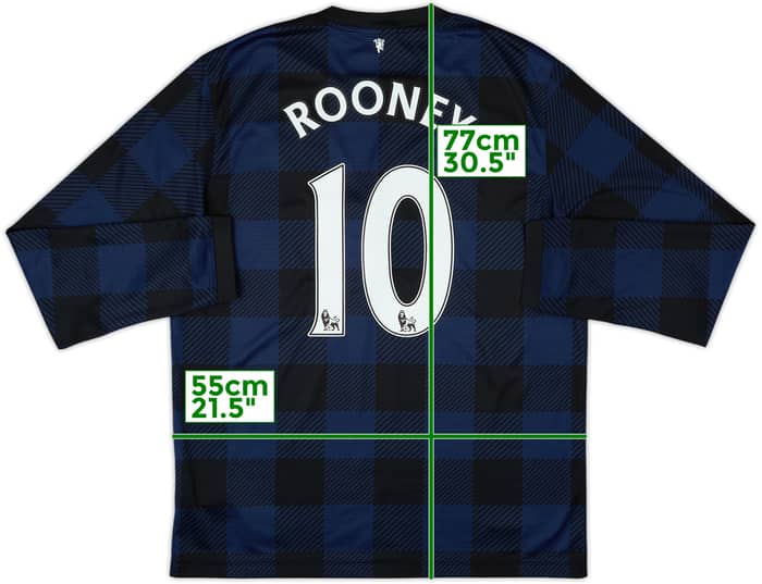 2013-14 Manchester United Away L/S Shirt Rooney #10 - 8/10 - (L)