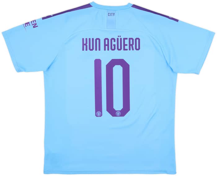 2019-20 Manchester City Home Shirt Kun Aguero #10 - 8/10 - (XL)
