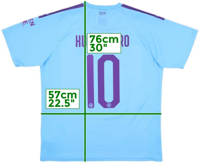 2019-20 Manchester City Home Shirt Kun Aguero #10 - 8/10 - (XL)