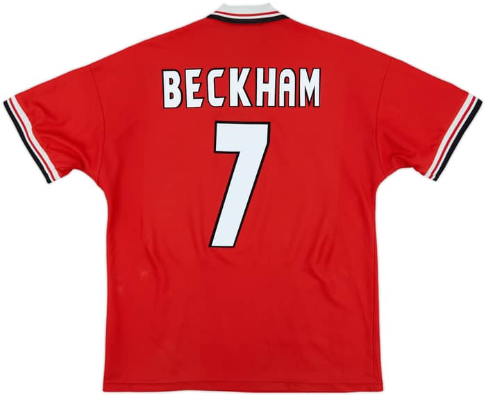 1998-00 Manchester United Home Shirt Beckham #7 - 7/10 - (L)