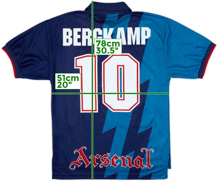 1995-96 Arsenal Away Shirt Bergkamp #10 - 8/10 - (M)
