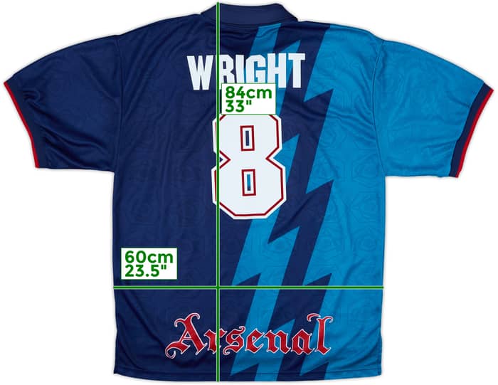 1995-96 Arsenal Away Shirt Wright #8 - 9/10 - (XXL)