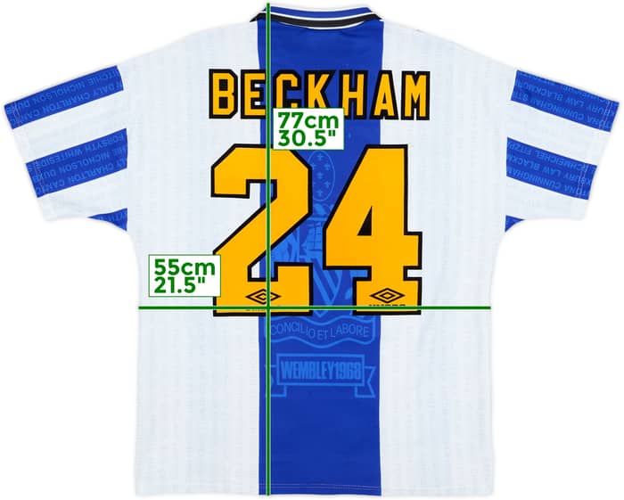 1994-96 Manchester United Third Shirt Beckham #24 - 8/10 - (L)