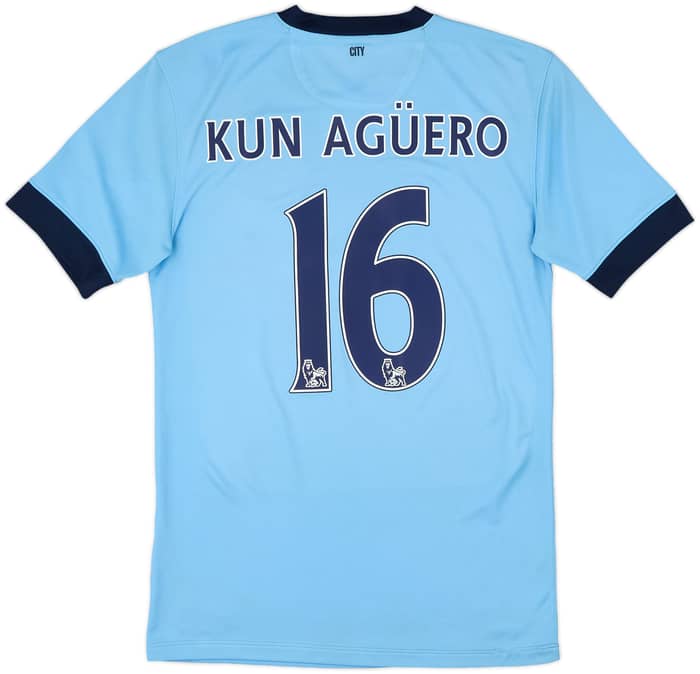 2014-15 Manchester City Home Shirt Kun Aguero #16 - 7/10 - (S)