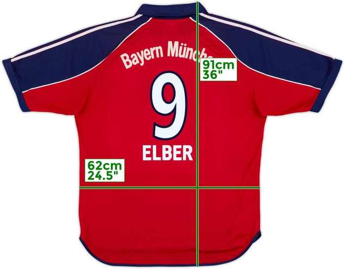 1999-01 Bayern Munich Home Shirt Elber #9 - 6/10 - (XL)