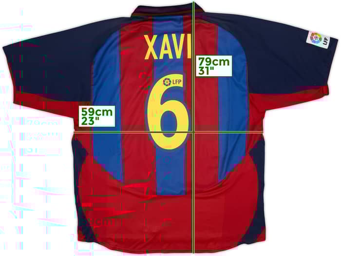 2003-04 Barcelona Home Shirt Xavi #6 - 6/10 - (XL)
