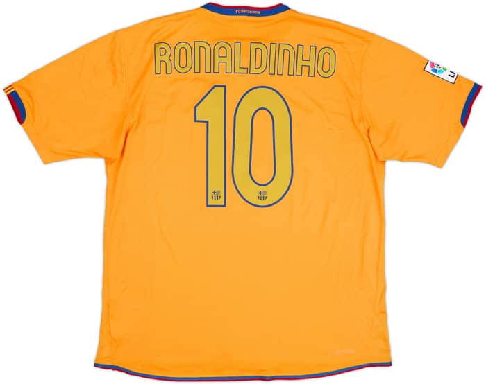 2006-08 Barcelona Away Shirt Ronaldinho #10 - 8/10 - (XL)