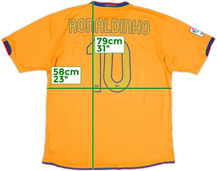 2006-08 Barcelona Away Shirt Ronaldinho #10 - 8/10 - (XL)