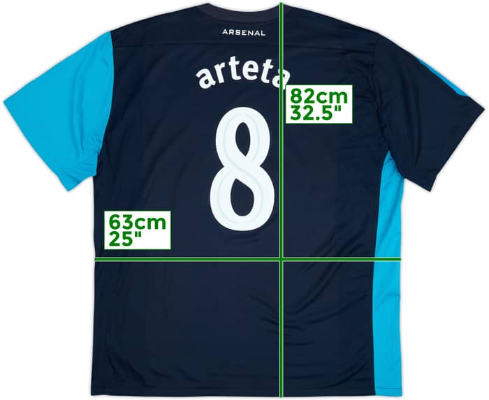 2011-12 Arsenal Away Shirt Arteta #8 - 7/10 - (XXL)
