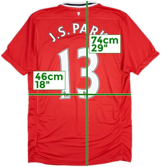 2011-12 Manchester United Home Shirt J.S.Park #13 - 6/10 - (M)