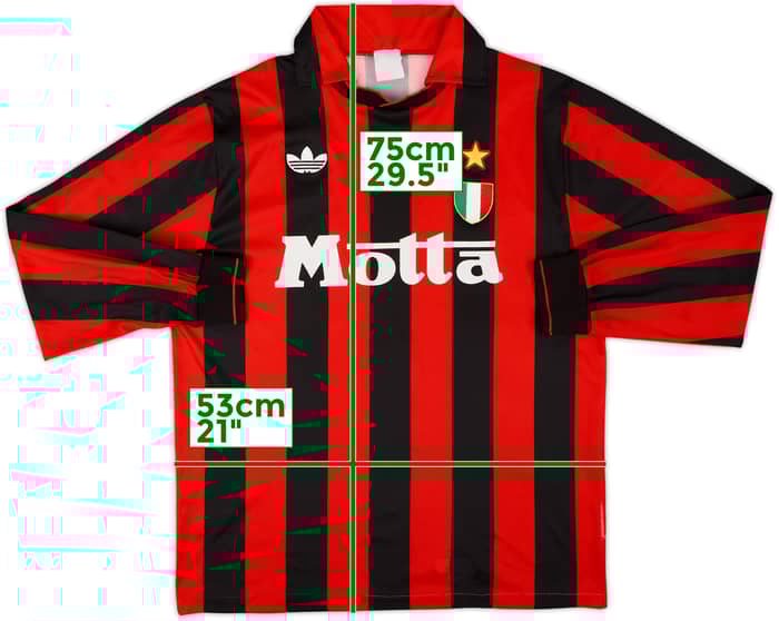 1992-93 AC Milan Home L/S Shirt - 6/10 - (L)