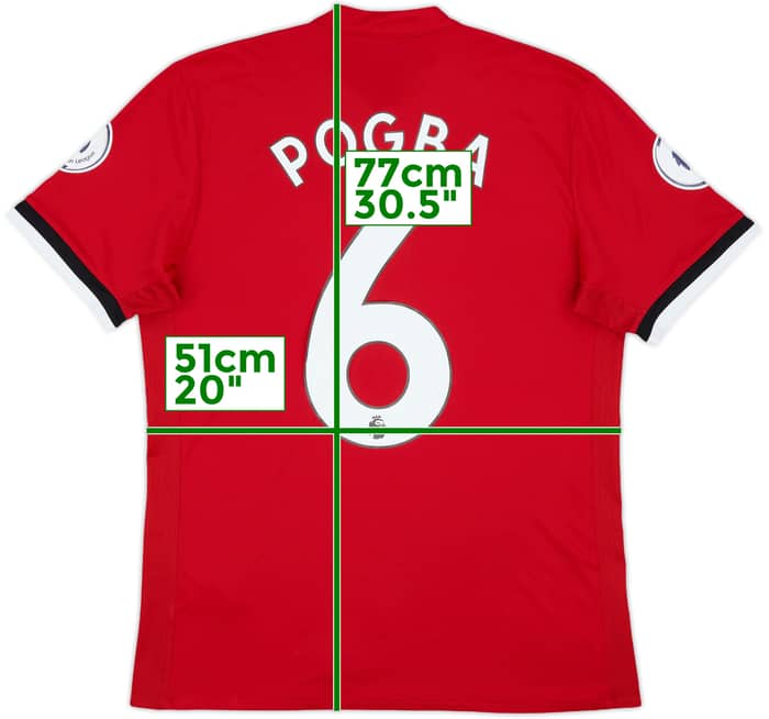 2017-18 Manchester United Home Shirt Pogba #6 - 6/10 - (L)