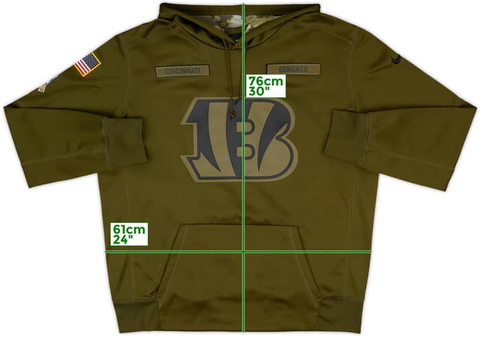 2018 Cincinnati Bengals Salute to Service Nike Hooded Sweat Top - 9/10 - (XL)