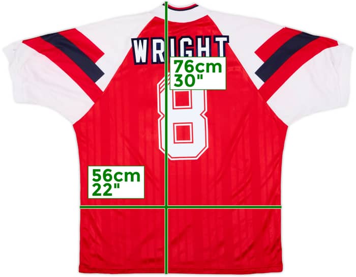 1992-94 Arsenal Home Shirt Wright #8 - 8/10 - (L)