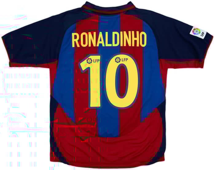 2003-04 Barcelona Home Shirt Ronaldinho #10 - 9/10 - (M)