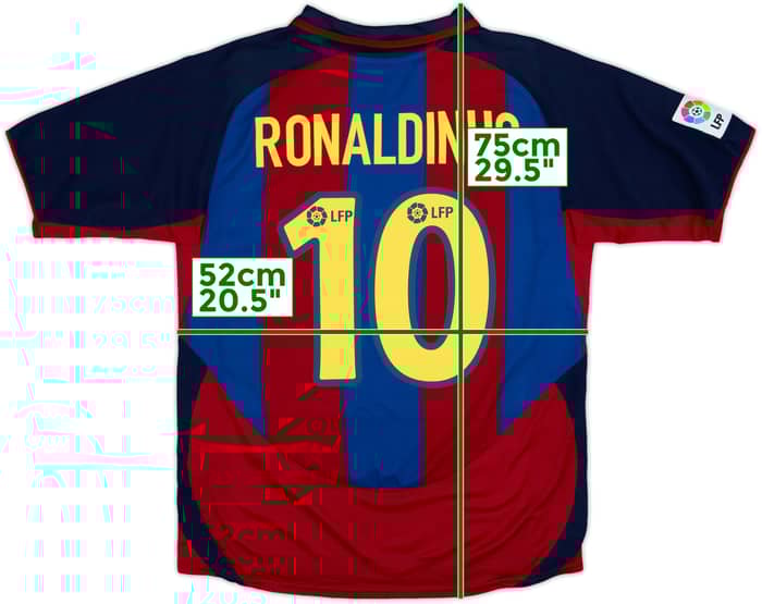 2003-04 Barcelona Home Shirt Ronaldinho #10 - 9/10 - (M)
