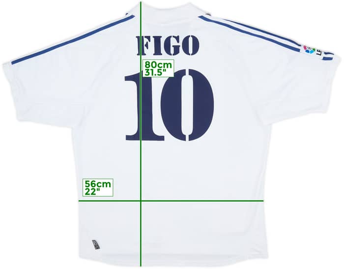 2001 Real Madrid Home Shirt Figo #10 - 4/10 - (XL)