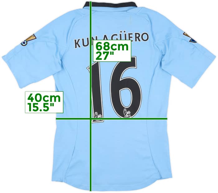 2012-13 Manchester City Home Shirt Kun Aguero #16 - 7/10 - (XL.Boys)