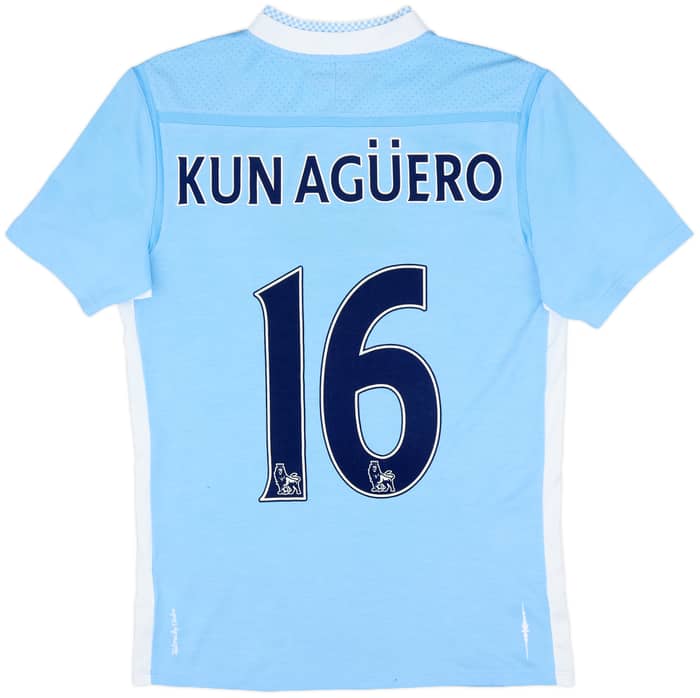 2011-12 Manchester City Home Shirt Kun Aguero #16 - 6/10 - (S)