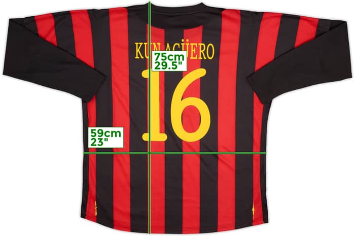 2011-12 Manchester City Away L/S Shirt Kun Aguero #16 - 7/10 - (XL)