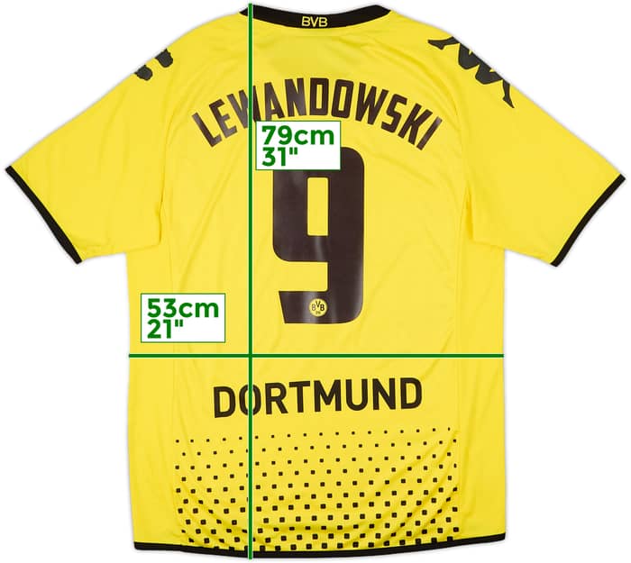 2011-12 Borussia Dortmund Home Shirt Lewandowksi #9 - 7/10 - (L)