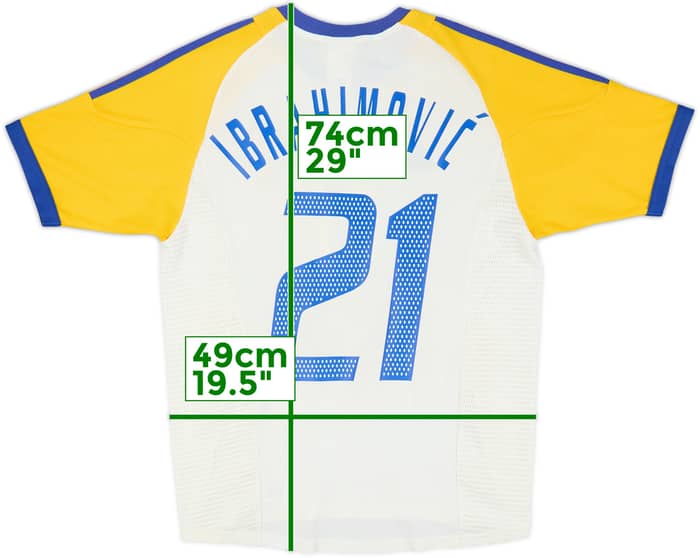 2002-04 Sweden Away Shirt Ibrahimovic #21 - 8/10 - (S)