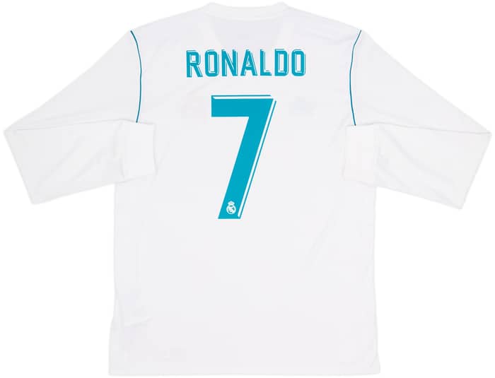 2017-18 Real Madrid Home L/S Shirt Ronaldo #7 - 8/10 - (L)