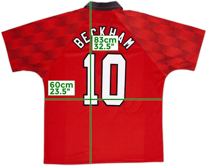 1996-98 Manchester United Home Shirt Beckham #10 - 6/10 - (XL)
