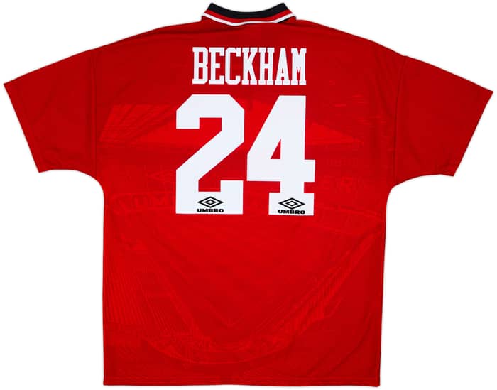 1994-96 Manchester United Home Shirt Beckham #24 - 7/10 - (XL)