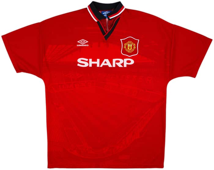 1994-96 Manchester United Home Shirt Beckham #24 - 7/10 - (XL)