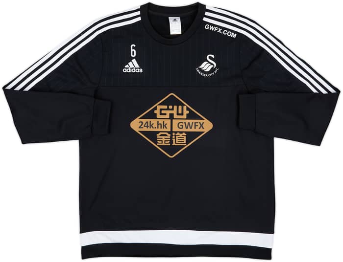 2015-16 Swansea adidas Player Issue Sweat Top #6 - 6/10 - (L)