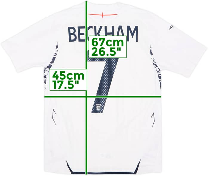 2007-09 England Home Shirt Beckham #7 - 6/10 - (XL.Boys)